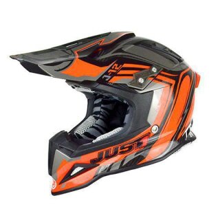 JUST1 Motocross Helm J12 Flame schwarz Orange