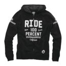 "FLAT TRACK" hooded Sweatshirt 100% Black M