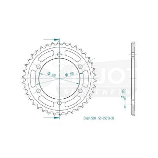 Esjot Kettenrad 530 46Z Stahl Schwarz