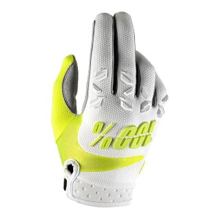 100% Airmatic Handschuhe Weiß/Neon Gelb