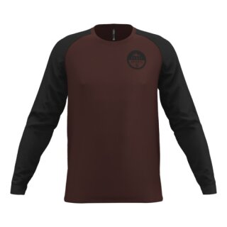 Scott T-Shirt Ms 10 Casual Raglan L-SL - maroon red/black