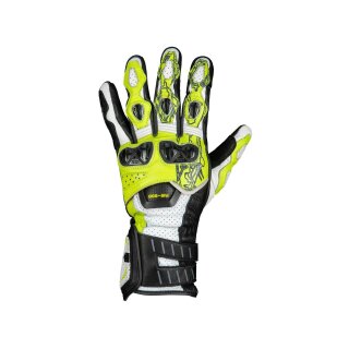 Guante iXS Sport RS-200 3.0 blanco-amarillo neón-negro L