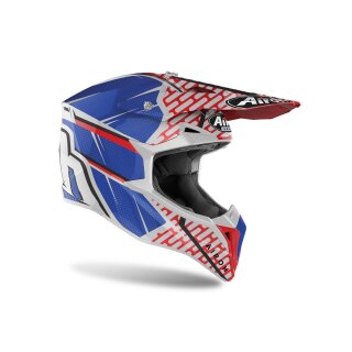Airoh Motocross Helm Wraap Idol rot/blau glänzend