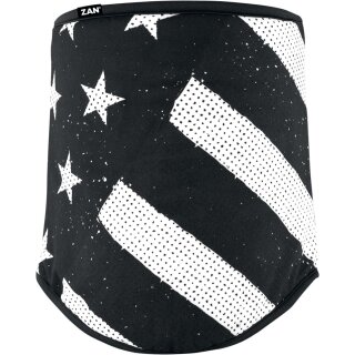 ZAN HEADGEAR NECKGAITR SF BLKWHT FLAG