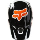 Fox V3 RS DVIDE Motocross Helm, [schwarz/weiss/ORG]