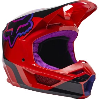 Fox V1 VENZ Motocross Helm, [FLO rot]