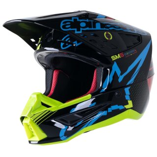 Alpinestars Motocross Helm Sm 5 Act Bk/Yl Gl