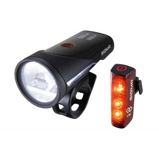 Sigma Sport Akku-LED-Leuchten-Set "Aura 100 USB / Blaze Link"