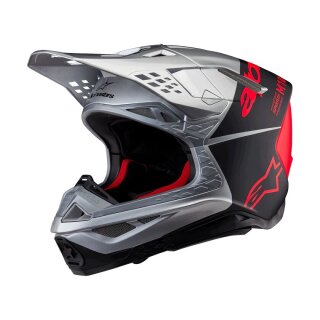 AlpineStars Helm Sm10 Flood Silver/Black/Orange Fluo Matte & Glossy