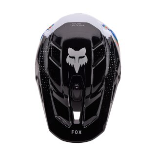Fox V3 Rs Helm Helmschirm - Scans Wht/Blk
