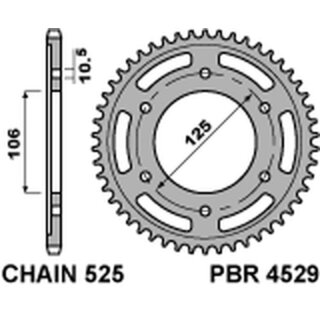 PBR Ultra-Light Aluminium Rear Sprocket 4529 - 525