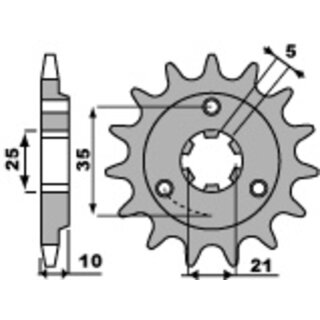 PBR standard tandhjul i stål foran 412 - 520