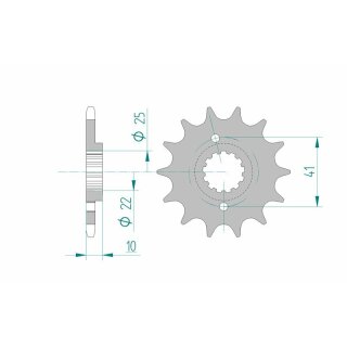 Stalowa zębatka przednia AFAM Standard 20509 - 520