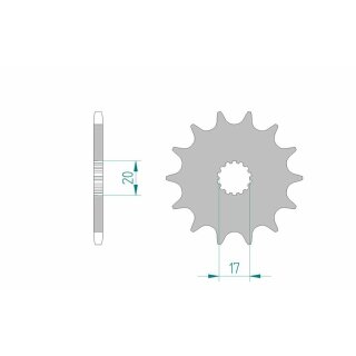 AFAM Pignon avant standard en acier 21203 - 520