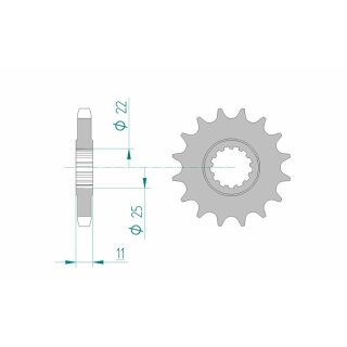 AFAM Pignon standard en acier avant 21602 - 530
