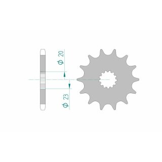 Standardowa stalowa zębatka przednia AFAM 22404 - 525