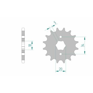 AFAM Steel Standard Front Sprocket 26200 - 428