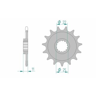 AFAM Pignon standard en acier avant 37400 - 520