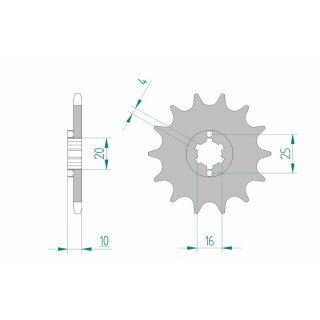 AFAM Standard Stahlritzel vorne 64200 - 520