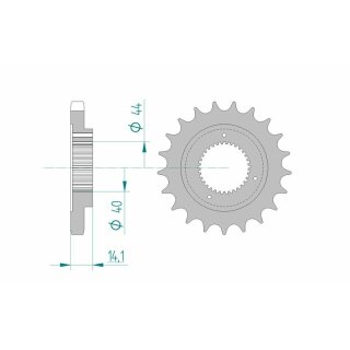 AFAM Standard front pinion i stål 94602 - 530