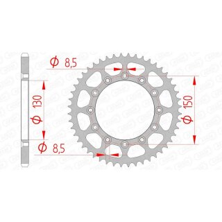 Pignone posteriore standard AFAM in acciaio 12323 - 520