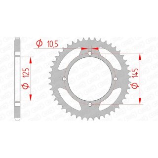 Pignone posteriore standard AFAM in acciaio 12505 - 520