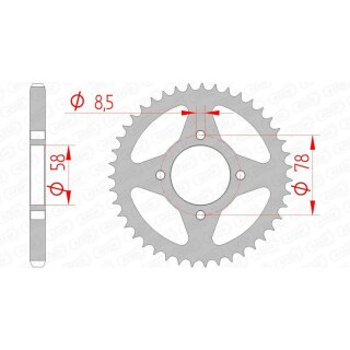 AFAM Steel Standard Rear Sprocket 14201 - 428