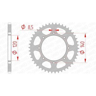 Pignone posteriore standard AFAM in acciaio 16600 - 520