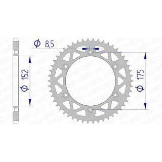 AFAM bageste tandhjul i aluminium 13508 - 520