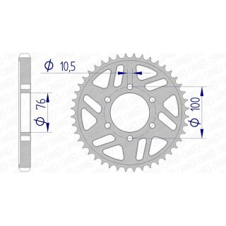AFAM bageste tandhjul i aluminium 15902 - 530