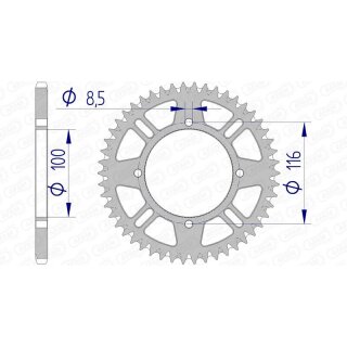 AFAM Aluminium Ultra-Light Self-Cleaning Rear Sprocket 17104420