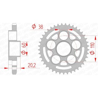 AFAM Steel Standard Rear Sprocket 50800 - 525