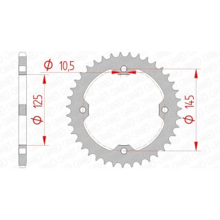 AFAM Standard Stahlritzel hinten 12407 - 520