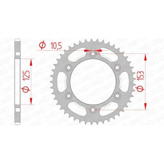Pignone posteriore standard AFAM in acciaio 10320 - 520