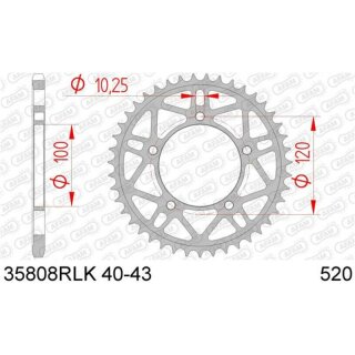 AFAM Pignon arrière en acier ultraléger 35808 - 520