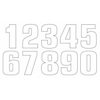 TECNOSEL Race Number 5 20x13cm White Set of 3