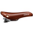 VELO Bicycle Saddle w/spring brown leather+rivet