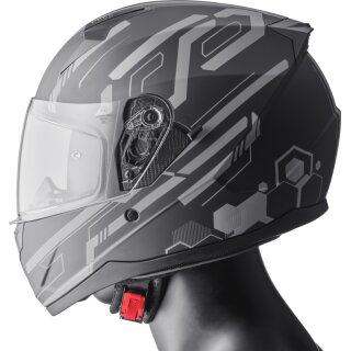 GMS Full Face Helmet Hexago Graphic matt-grey XS