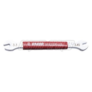 Unior 1633/2P-US spoke wrench, 3.3x3.45mm, red