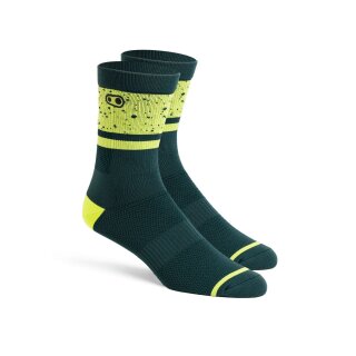 Crankbrothers Icon Socks, Splatter Limited Edition, sort/limegrøn, S/M | 37-42 (EU) | 5-9 (US) UDSALG