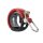 Timbre de bicicleta Knog Oi Luxe Small, 22,2 mm, negro/rojo
