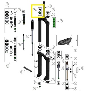 DVO Damper Compression Knobs Kit, Verstelleinheit Druckstufe, Diamond 36 D1 | Onyx 38 D1