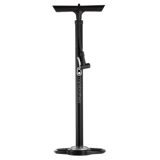 Crankbrothers Sapphire floor pump, analog pressure gauge, Midnight Edition black