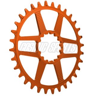 e*thirteen Helix R Guidering Direct Mount Kettenblatt, 28 Z., 52/55mm Flip Flop, 11/12-fach, naranja