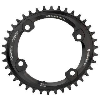 Tarcza łańcuchowa Wolf Tooth PowerTrac Elliptical Shimano GRX, 110 BCD asymetryczna, 4-otworowa, 42 t, Drop-Sto