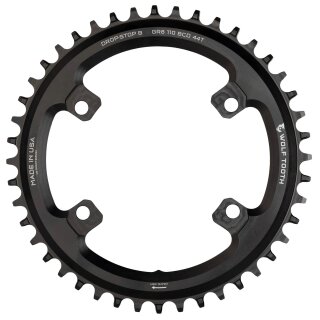 Tarcza łańcuchowa Wolf Tooth Shimano GRX, 110 BCD asymetryczna, 4-otworowa, 36 t, Drop-Stop B, czarna
