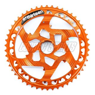 e*thirteen Helix Race 12-speed aluminum sprocket, 42-50 teeth, naranja