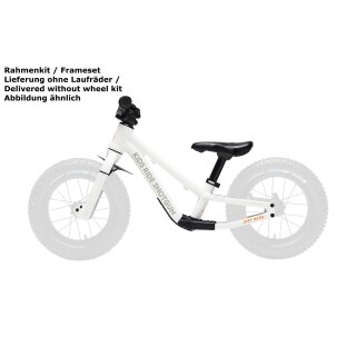 Kids Ride Shotgun Dirt Hero balance bike frame kit, 12"/14", white