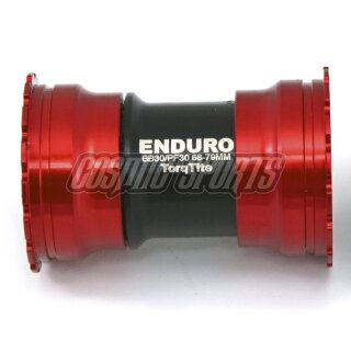 Enduro Bearings TorqTite krankboks med vinkelkontakt i rustfrit stål, PF30, 30 mm, rød (BKS-0130)