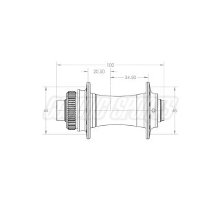 White Industries CLD Disc Centerlock nav VR, 100x9mm QR/100x15mm, 24 L., sort
